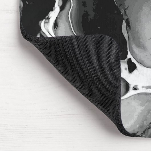 Zwarte en witte marmer muismat (Hoek)