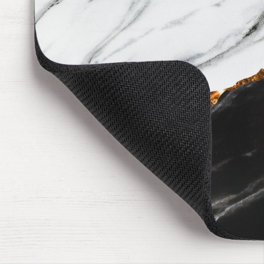 Zwarte en witte marmer muismat (Hoek)