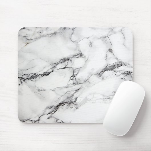 zwarte en witte marmer muismat (Met muis)