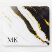 Zwarte en witte marmer muismat (Voorkant)