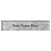 Zwarte en witte marmer naambordje (Voorkant)