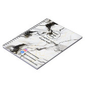 Zwarte en witte marmer notitieboek (Linkerzijde)
