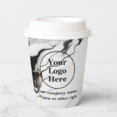 Zwarte en witte marmer papieren bekers (Voorkant)