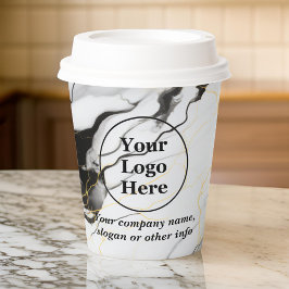 Zwarte en witte marmer papieren bekers