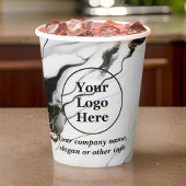 Zwarte en witte marmer papieren bekers