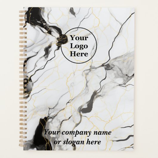 Zwarte en witte marmer planner (Voorkant)