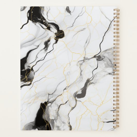 Zwarte en witte marmer planner (Achterkant)