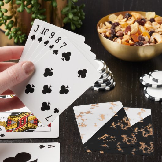 Zwarte en witte marmer pokerkaarten (Insitu)