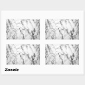 Zwarte en witte marmer rechthoekige sticker (Vel)
