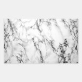 Zwarte en witte marmer rechthoekige sticker (Voorkant)