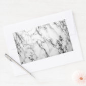 Zwarte en witte marmer rechthoekige sticker (Envelop)