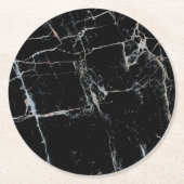 zwarte en witte marmer ronde kartonnen onderzetter (Voorkant)