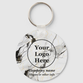 Zwarte en witte marmer sleutelhanger