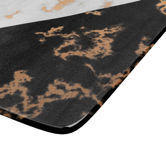 Zwarte en witte marmer snijplank (Hoek)