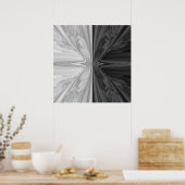 Zwarte en witte marmer Stone Ying Yang Poster (Keuken)