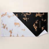 Zwarte en witte marmer strandlaken (Voorkant)