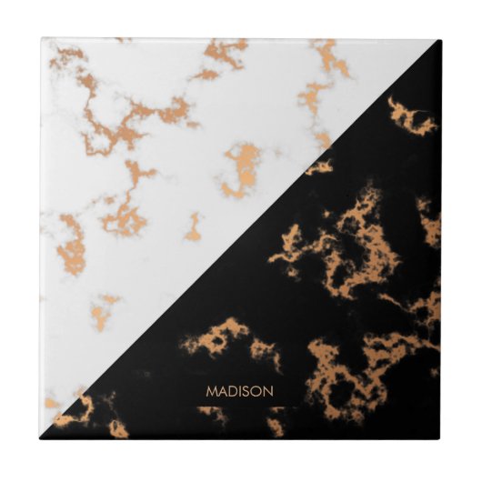 Zwarte en witte marmer tegeltje (Voorkant)