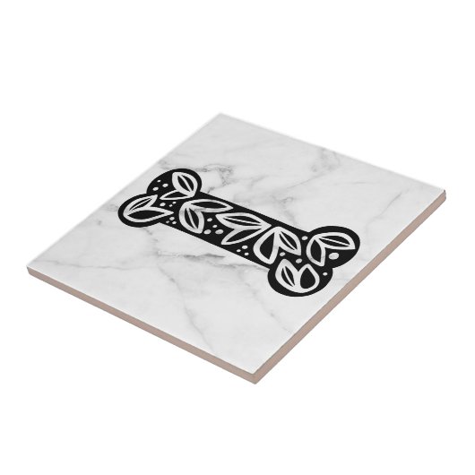 Zwarte en witte marmer tegeltje (Zijkant)