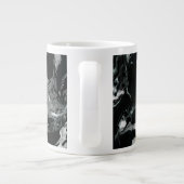 Zwarte en witte marmer textuur Vloeibare verfkunst Grote Koffiekop (Achterkant)