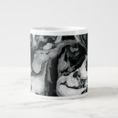 Zwarte en witte marmer textuur Vloeibare verfkunst Grote Koffiekop (Voorkant)