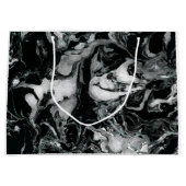 Zwarte en witte marmer textuur Vloeibare verfkunst Large Cadeautasje (Voorkant)