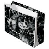 Zwarte en witte marmer textuur Vloeibare verfkunst Large Cadeautasje (Voorkant Gekanteld)
