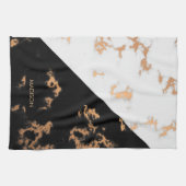 Zwarte en witte marmer theedoek (Horizontaal)