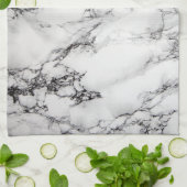 zwarte en witte marmer theedoek (Gevouwen)