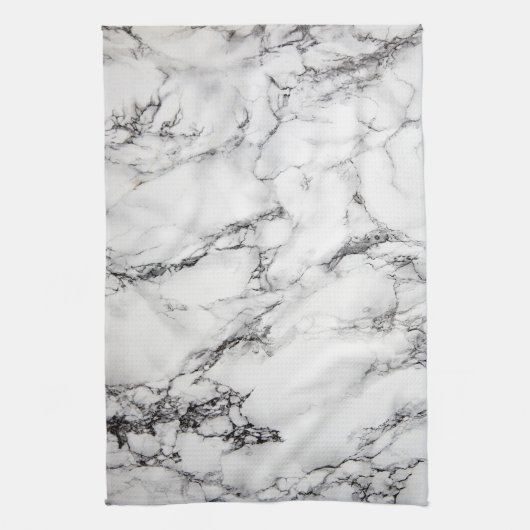 zwarte en witte marmer theedoek (Verticaal)