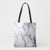 zwarte en witte marmer tote bag (Voorkant)