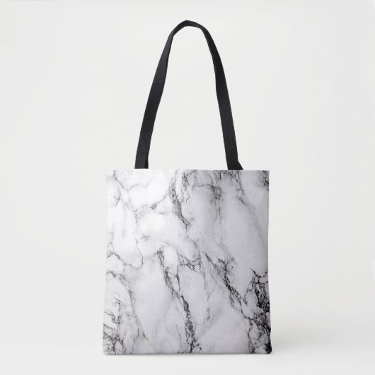 zwarte en witte marmer tote bag (Voorkant)