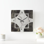 Zwarte en witte marmer vierkante klok (Huis)