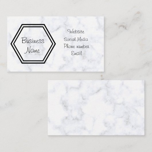 zwarte en witte marmer visitekaartje (Voorkant / Achterkant)