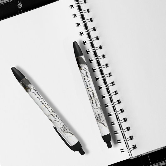 Zwarte en witte marmer zwarte inkt pen