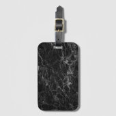 Zwarte en witte marmertextuur bagagelabel (Voorkant (verticaal))
