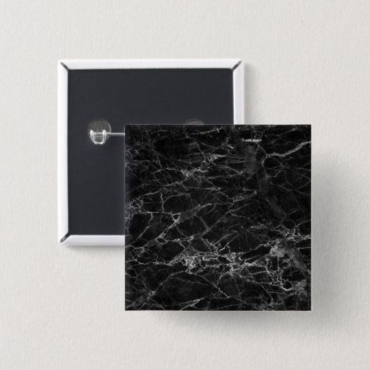 Zwarte en witte marmertextuur vierkante button 5,1 cm (Voorkant /achterkant)