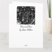 Zwarte en witte marmervochtige kunst Happy Birthda Kaart (Achterkant)