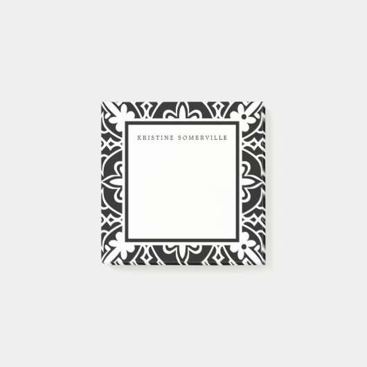 Zwarte en witte Marokkaanse grens | Gepersonalisee Post-it® Notes (Voorkant)