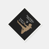 Zwarte en Witte Martial Arts Karate Verjaardag Servet (Hoek)