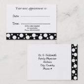 Zwarte en witte medische benoeming afsprakenkaartje (Voorkant / Achterkant)