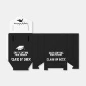 Zwarte en witte middelbare schoolverlaters bedankdoosjes (Uitgevouwen)