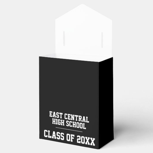 Zwarte en witte middelbare schoolverlaters bedankdoosjes (Geopend)