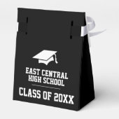 Zwarte en witte middelbare schoolverlaters bedankdoosjes (Achterkant)