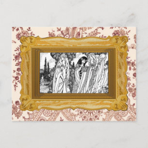 Zwarte en witte middeleeuwse Modes Briefkaart