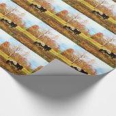 Zwarte en witte miniatuur Pony/paarden Cadeaupapier (Hoek)