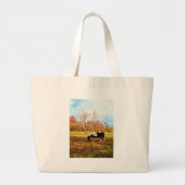 Zwarte en witte miniatuur Pony/paarden Grote Tote Bag (Voorkant)