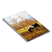 Zwarte en witte miniatuur Pony/paarden Notitieboek (Rechterzijde)