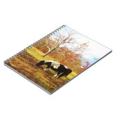 Zwarte en witte miniatuur Pony/paarden Notitieboek (Linkerzijde)