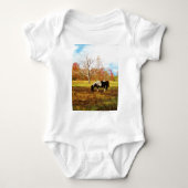 Zwarte en witte miniatuur Pony/paarden Romper (Voorkant)