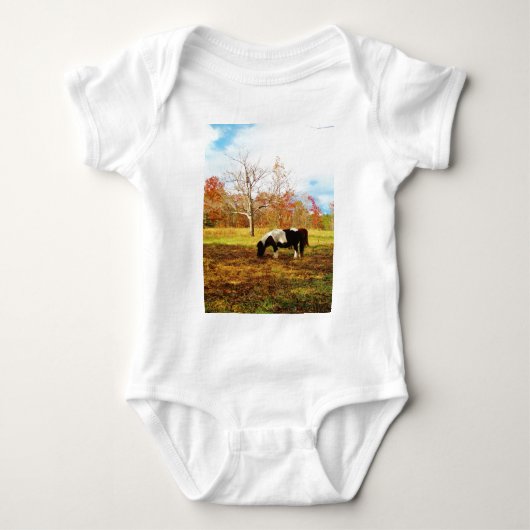 Zwarte en witte miniatuur Pony/paarden Romper (Voorkant)